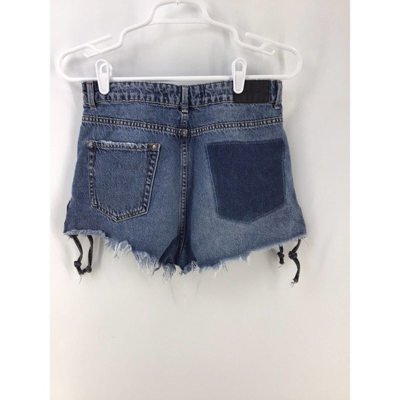 Zara Womens Size 4 Blue Denim Jean Cut Off Shorts Distressed - Picture 5 of 15